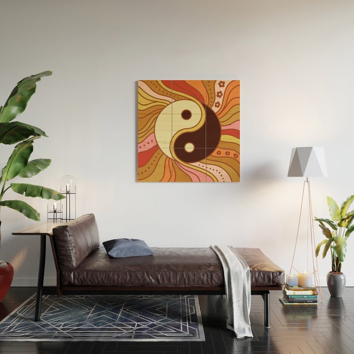 Funky Yin Yang Wood Wall Art Gallery Image 2