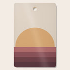 Minimal Retro Sunset Sunrise - Burgundy Ruby Red Cutting Board Gallery Image 1