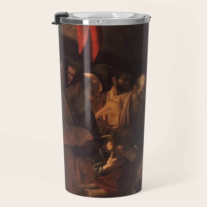 Michelangelo Merisi da Caravaggio "The Death of the Virgin" Travel Mug Gallery Image 3