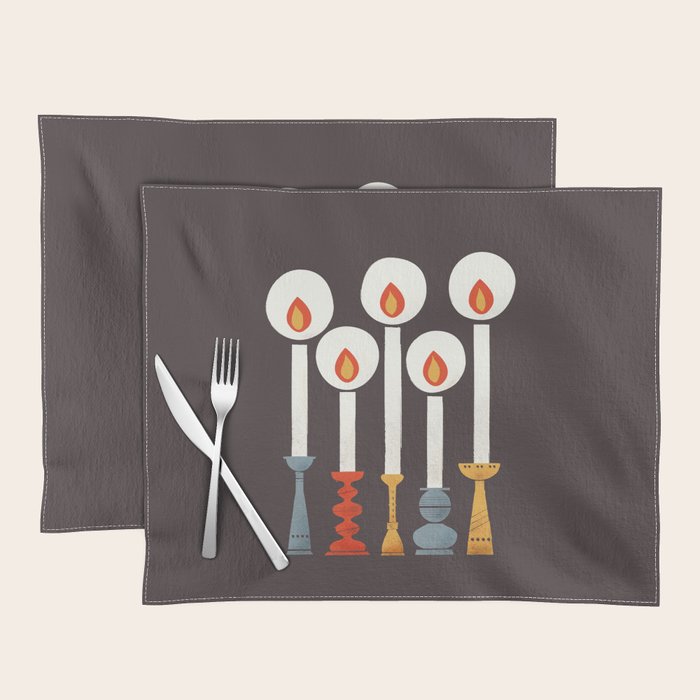 Festive Retro Candles Placemat Gallery Image 1