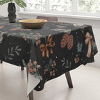 Vintage Winter Foliage with Berries, Pinecones and Ribbons on Black Tablecloth Gallery Image 3