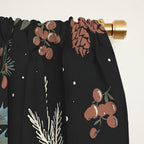 Vintage Winter Foliage with Berries, Pinecones and Ribbons on Black Window Curtain Gallery Image 2