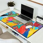 A Hand Is All We Need, Abstract Human Face Community, Humanity People Colorful Concept Positivity Desk Mat Gallery Image 2