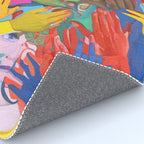 A Hand Is All We Need, Abstract Human Face Community, Humanity People Colorful Concept Positivity Rug Gallery Image 4