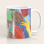 A Hand Is All We Need, Abstract Human Face Community, Humanity People Colorful Concept Positivity Coffee Mug Gallery Image 1