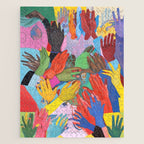 A Hand Is All We Need, Abstract Human Face Community, Humanity People Colorful Concept Positivity Jigsaw Puzzle Gallery Image 1