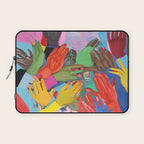 A Hand Is All We Need, Abstract Human Face Community, Humanity People Colorful Concept Positivity Laptop Sleeve Gallery Image 1