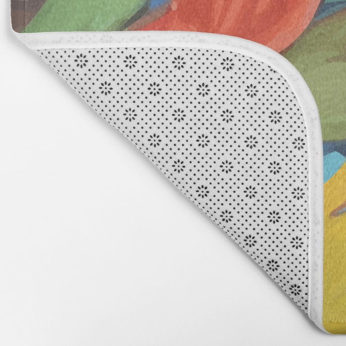 A Hand Is All We Need, Abstract Human Face Community, Humanity People Colorful Concept Positivity Bath Mat Gallery Image 2