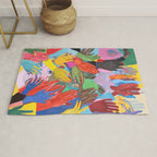 A Hand Is All We Need, Abstract Human Face Community, Humanity People Colorful Concept Positivity Rug Gallery Image 1