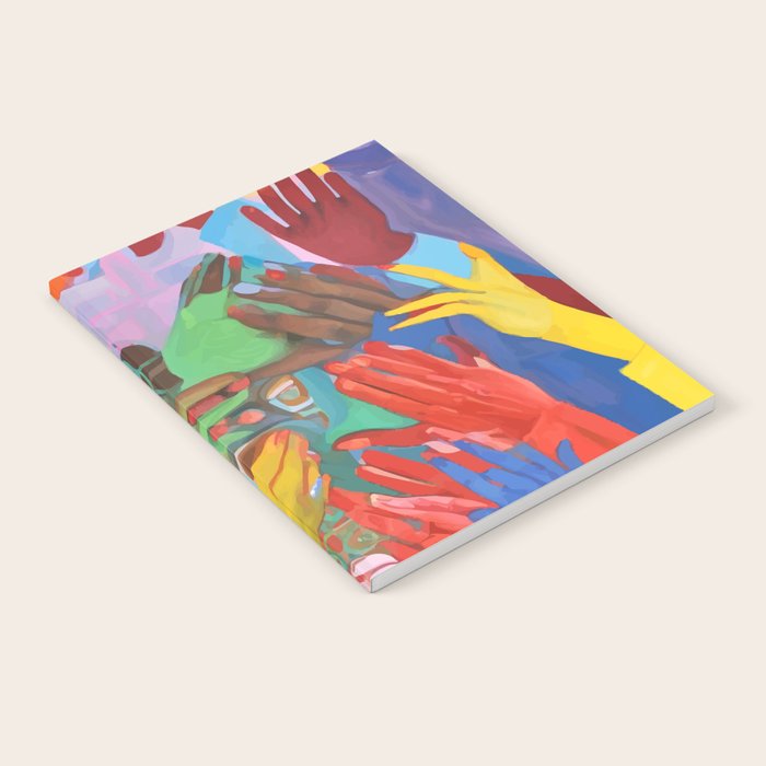 A Hand Is All We Need, Abstract Human Face Community, Humanity People Colorful Concept Positivity Notebook Gallery Image 2