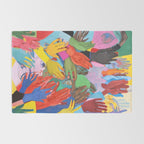 A Hand Is All We Need, Abstract Human Face Community, Humanity People Colorful Concept Positivity Rug Gallery Image 2