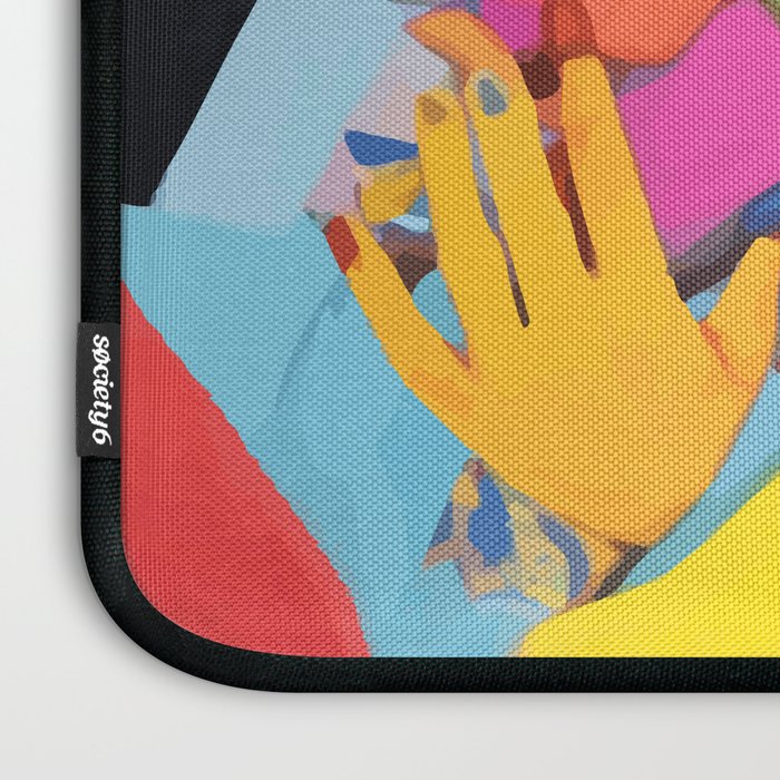 A Hand Is All We Need, Abstract Human Face Community, Humanity People Colorful Concept Positivity Laptop Sleeve Gallery Image 3