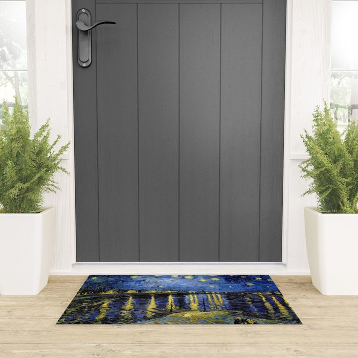 Vincent Van Gogh Starry Night Welcome Mat Gallery Image 3