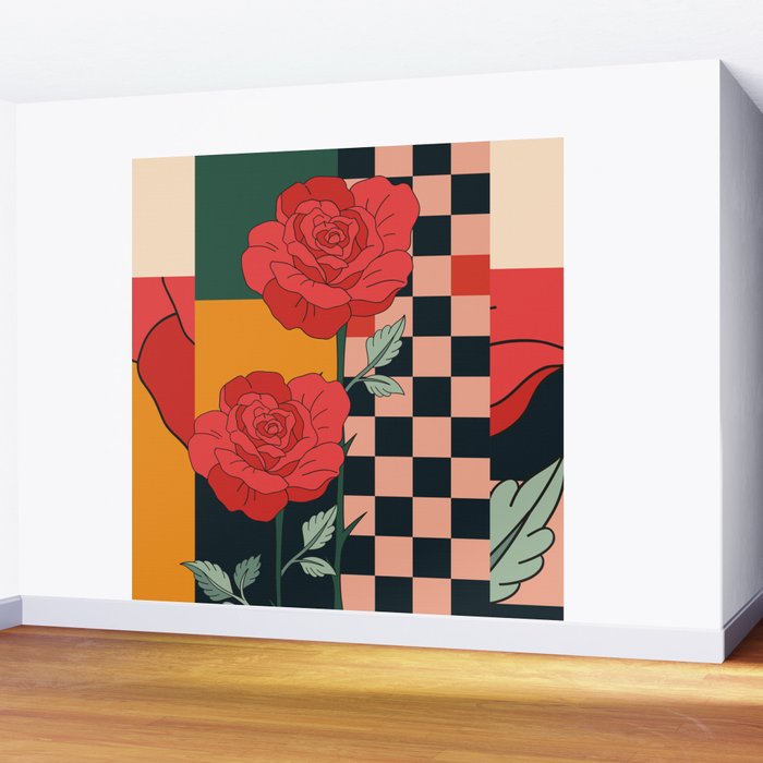 Red Roses 3 Wall Mural Gallery Image 2