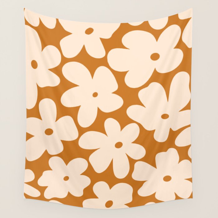 Retro Color Palette - 70's Daisy Wall Tapestry Gallery Image 1