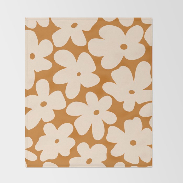 Retro Color Palette - 70's Daisy Throw Blanket Gallery Image 2