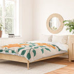 Tangerine & Pine: Matisse Flowers & Leaves Duvet Cover Gallery Image 2