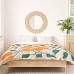 Tangerine & Pine: Matisse Flowers & Leaves Duvet Cover Gallery Image 3