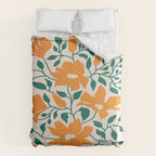 Tangerine & Pine: Matisse Flowers & Leaves Comforter Gallery Image 6