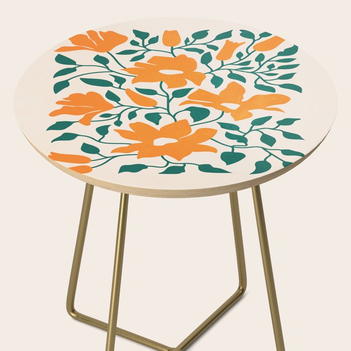 Tangerine & Pine: Matisse Flowers & Leaves Side Table Gallery Image 2
