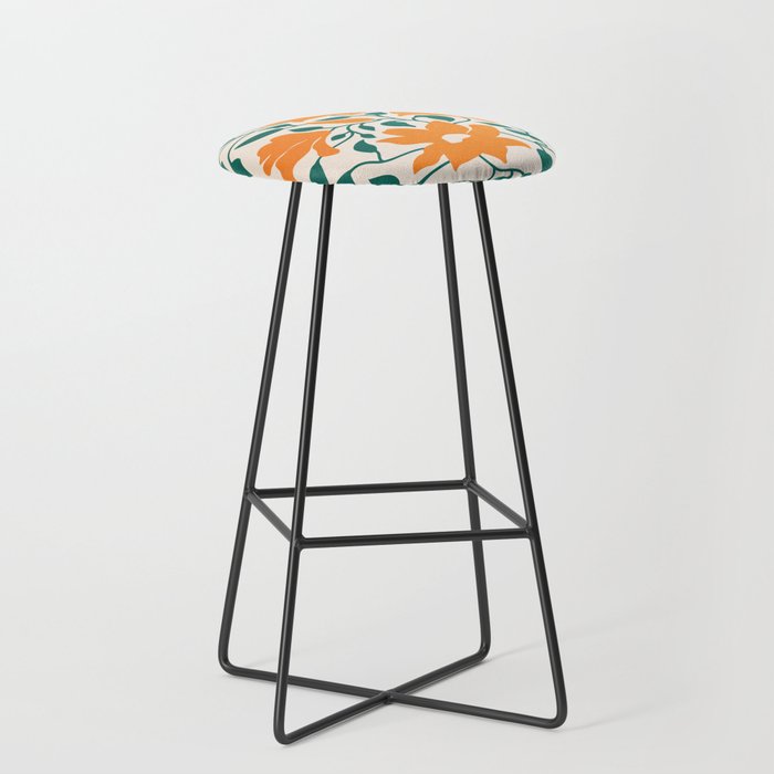 Tangerine & Pine: Matisse Flowers & Leaves Stool Gallery Image 1