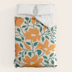 Tangerine & Pine: Matisse Flowers & Leaves Duvet Cover Gallery Image 6