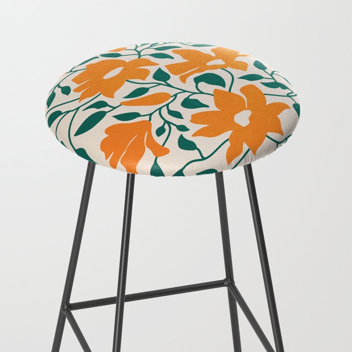 Tangerine & Pine: Matisse Flowers & Leaves Stool Gallery Image 2