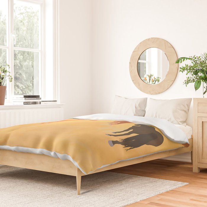 Horses in the Golden Field Duvet Cover Gallery Image 2