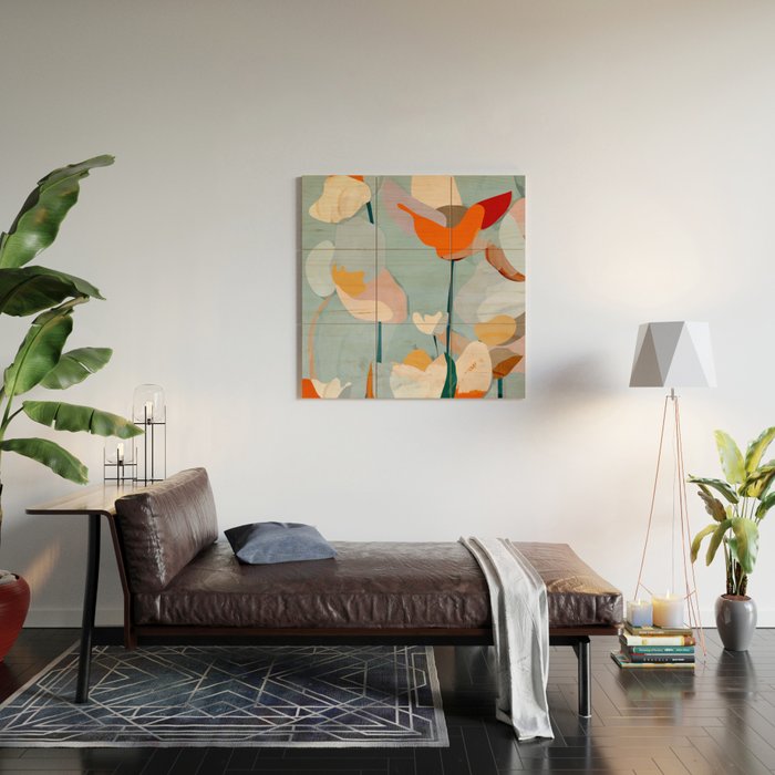 Layered Bloom Wood Wall Art Gallery Image 2