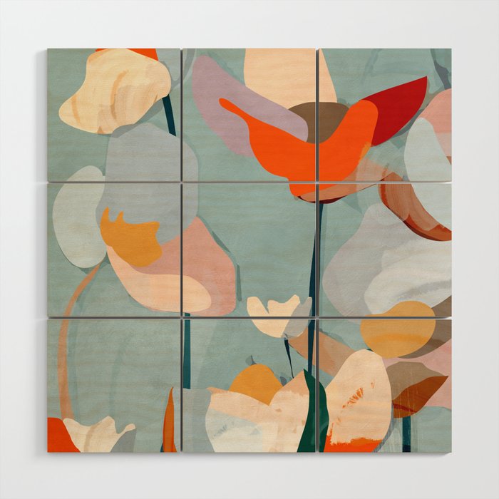 Layered Bloom Wood Wall Art Gallery Image 1