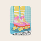The Right Stuff - retro throwback 80s style rollerskates skating rink trendy 1980's Bath Mat Gallery Image 1