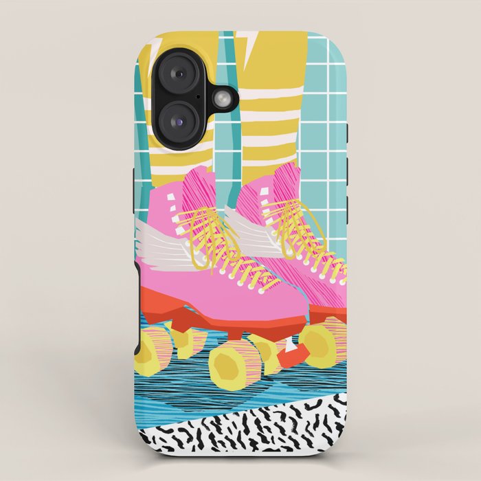 The Right Stuff - retro throwback 80s style rollerskates skating rink trendy 1980's iPhone Case Gallery Image 1