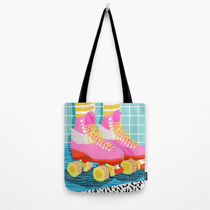 The Right Stuff - retro throwback 80s style rollerskates skating rink trendy 1980's Tote Bag Gallery Image 2