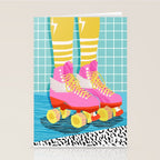 The Right Stuff - retro throwback 80s style rollerskates skating rink trendy 1980's Stationery Card Gallery Image 2