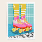 The Right Stuff - retro throwback 80s style rollerskates skating rink trendy 1980's Poster Gallery Image 4