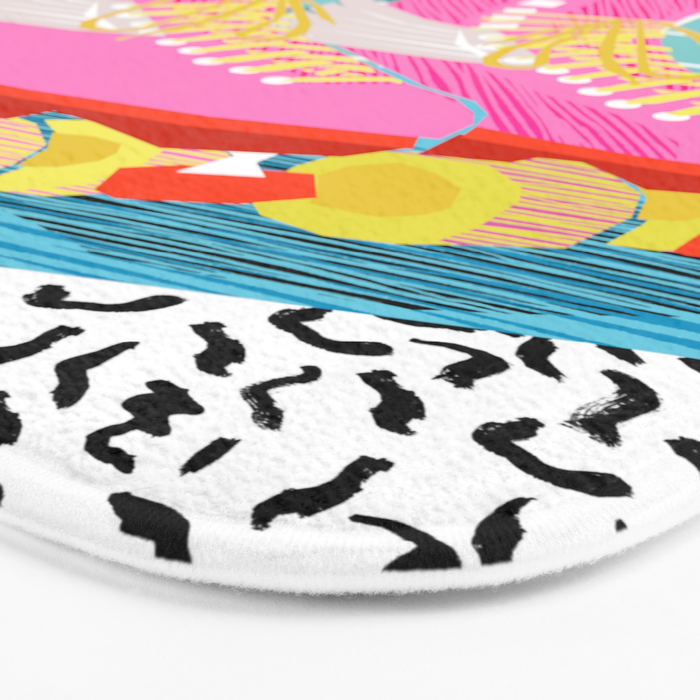 The Right Stuff - retro throwback 80s style rollerskates skating rink trendy 1980's Bath Mat Gallery Image 3