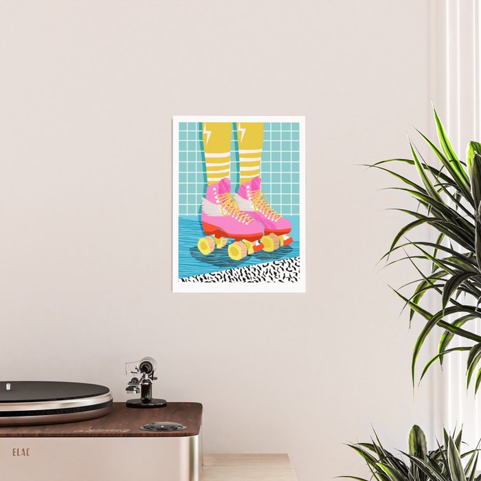 The Right Stuff - retro throwback 80s style rollerskates skating rink trendy 1980's Poster Gallery Image 2