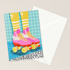 The Right Stuff - retro throwback 80s style rollerskates skating rink trendy 1980's Stationery Card Gallery Image 2