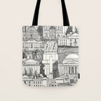 Washington DC toile gray Tote Bag Gallery Image 1