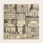 Washington DC toile gray Wood Wall Art Gallery Image 1