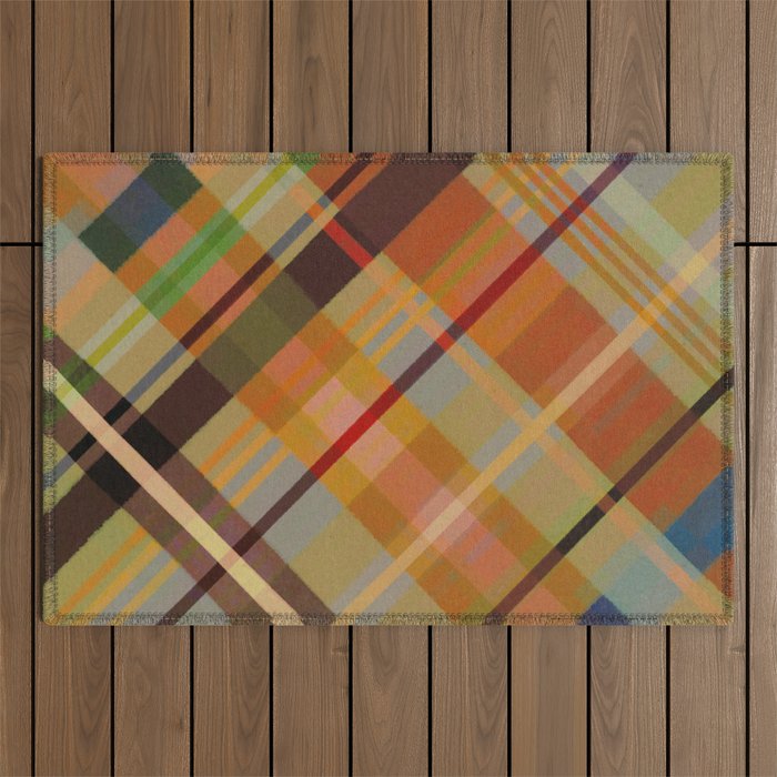 Colorful Plaid #2 Outdoor Rug Gallery Image 1