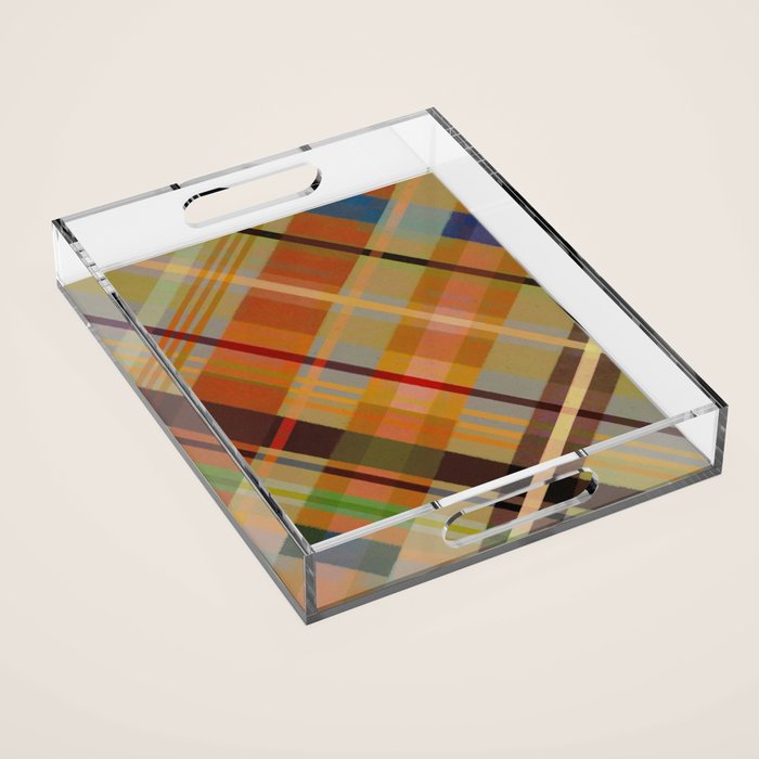 Colorful Plaid #2 Acrylic Tray Gallery Image 1
