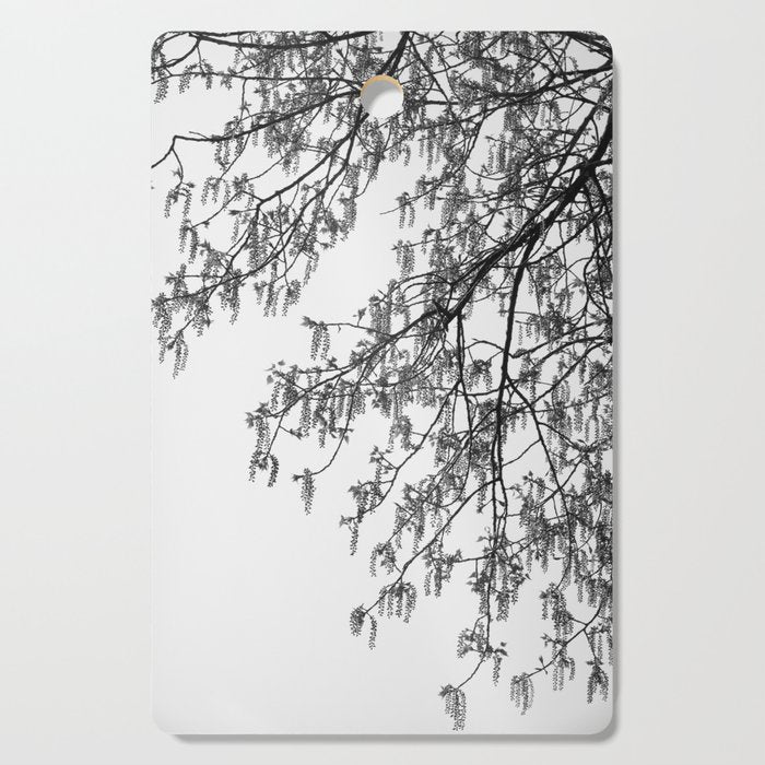 Wisteria Tree Art Print - Black and White Nature Photography Cutting Board Gallery Image 1