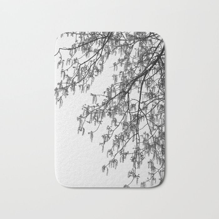 Wisteria Tree Art Print - Black and White Nature Photography Bath Mat Gallery Image 1