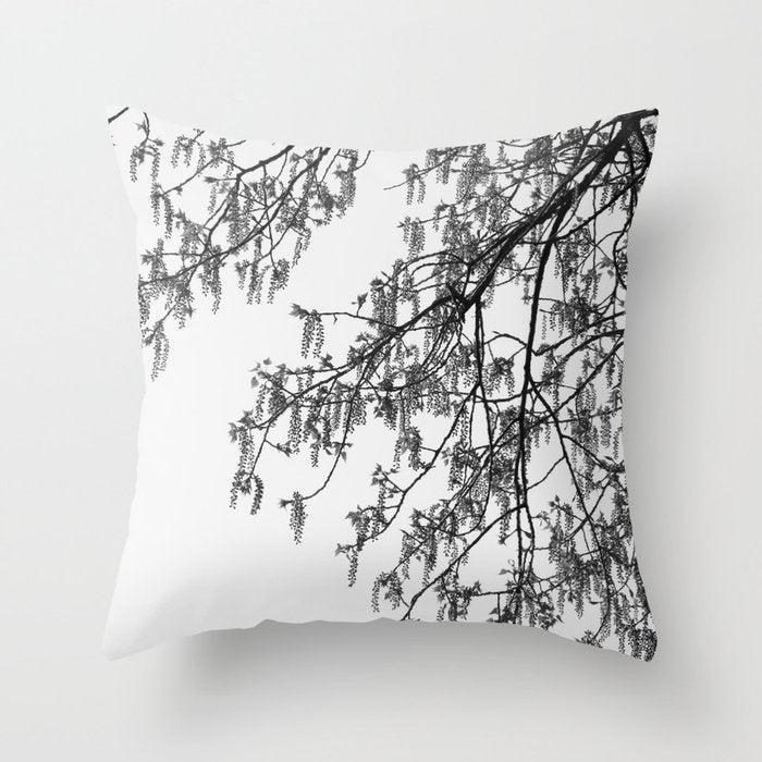 Wisteria Tree Art Print - Black and White Nature Photography Throw Pillow Gallery Image 6