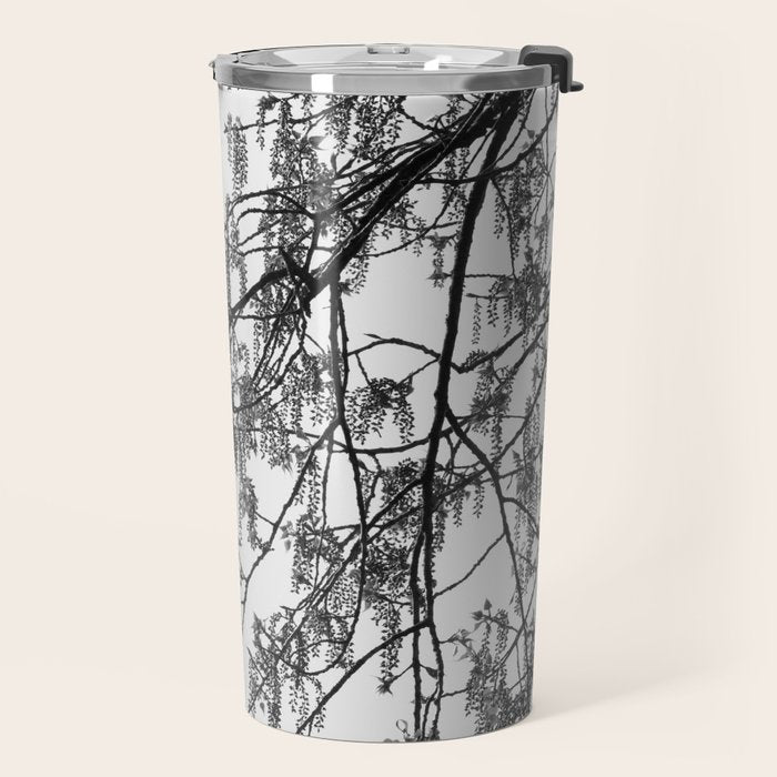 Wisteria Tree Art Print - Black and White Nature Photography Travel Mug Gallery Image 2