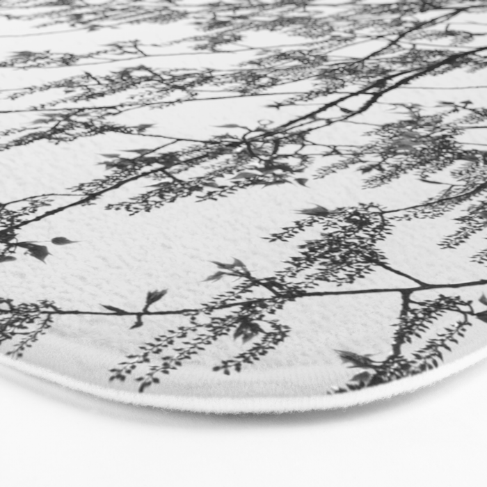 Wisteria Tree Art Print - Black and White Nature Photography Bath Mat Gallery Image 3