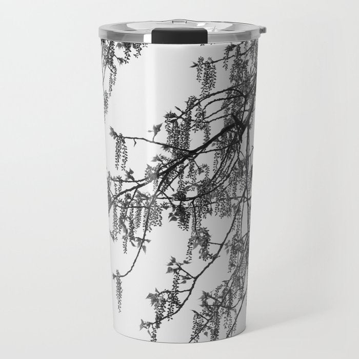 Wisteria Tree Art Print - Black and White Nature Photography Travel Mug Gallery Image 1