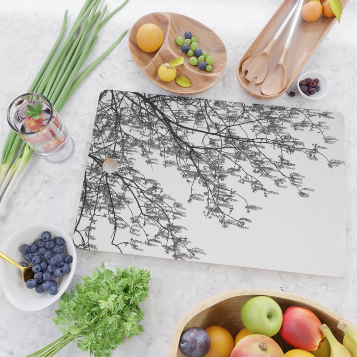 Wisteria Tree Art Print - Black and White Nature Photography Cutting Board Gallery Image 2