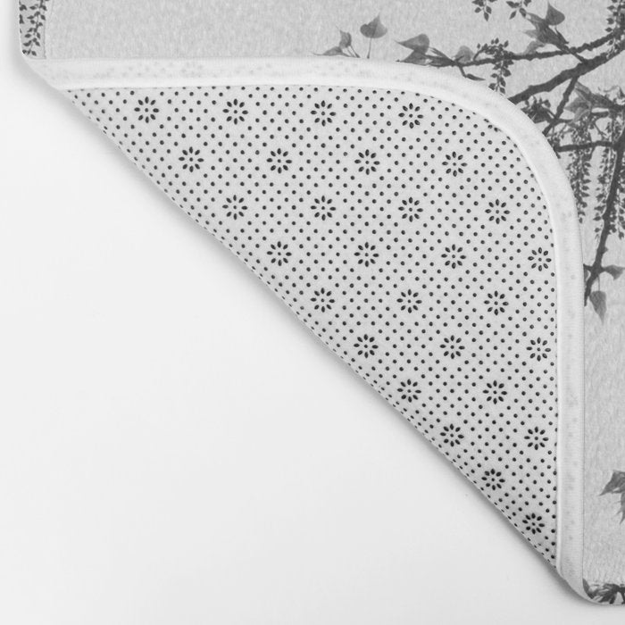 Wisteria Tree Art Print - Black and White Nature Photography Bath Mat Gallery Image 2